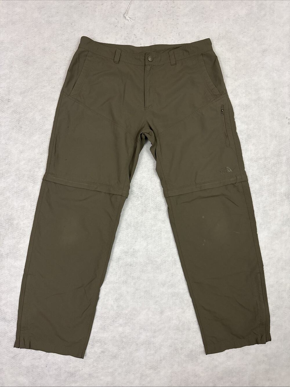 The North Face Mens 36 Convertible Pants Khaki Ripstop Hiking Outdoors Gorpcore